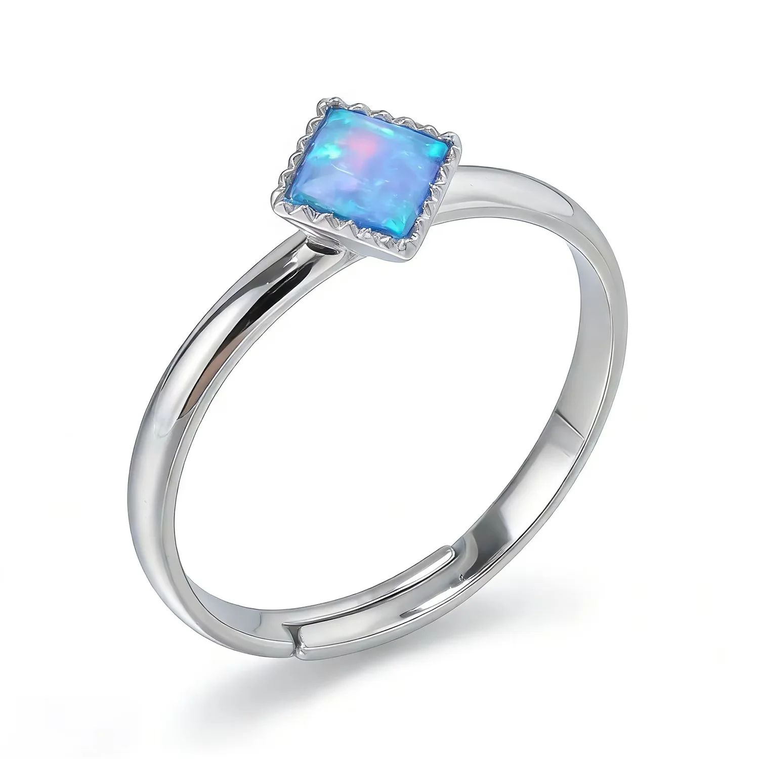 Adjustable Blue Opal Ring