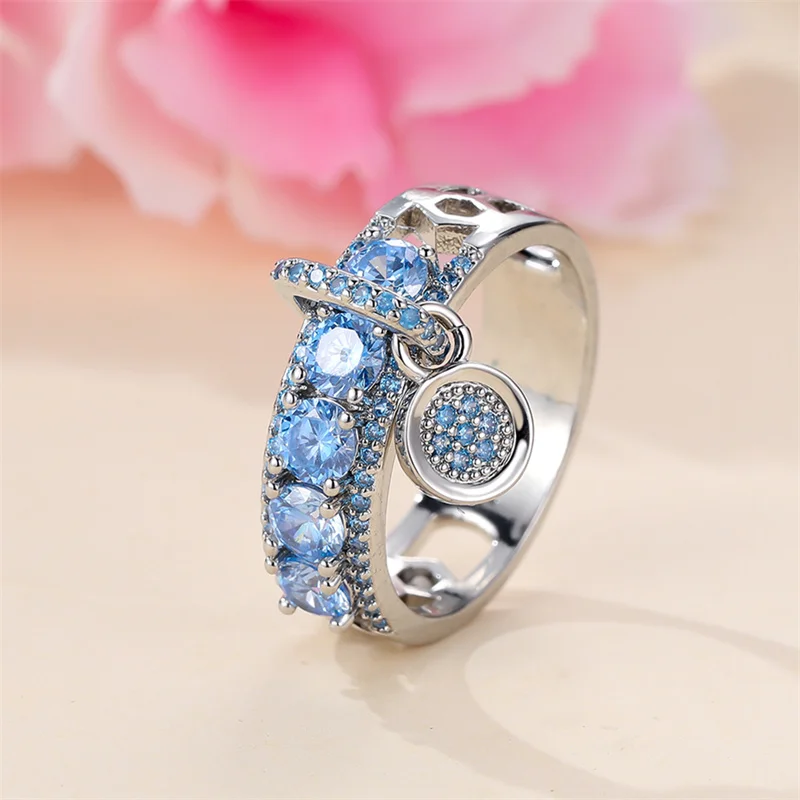 Multi-Color Zircon Dangle Ring