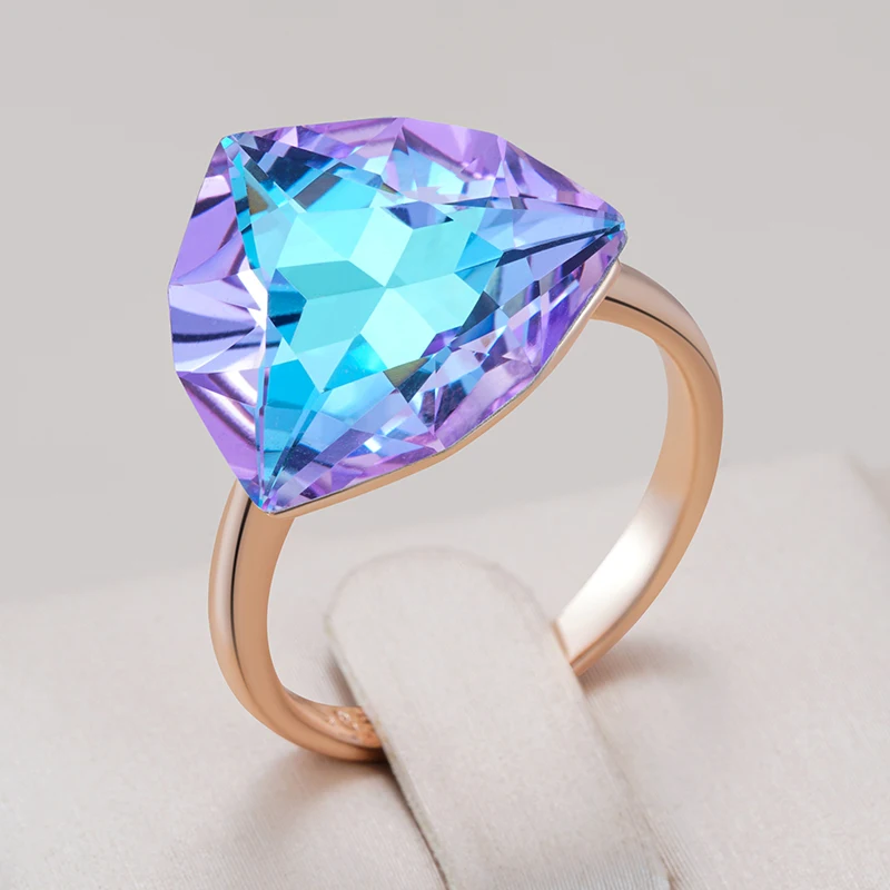 Triangle Colorful Zircon Ring