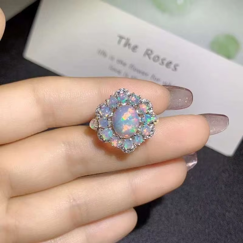 Australian White Opal Engagement Rings
