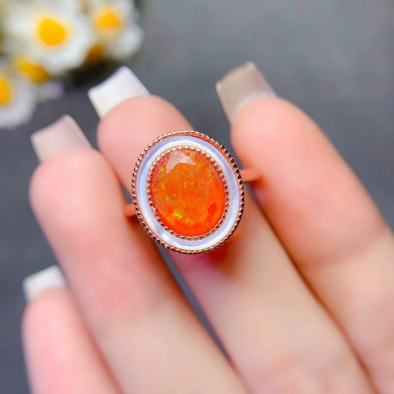 Mexican Fire Opal Gold Ring