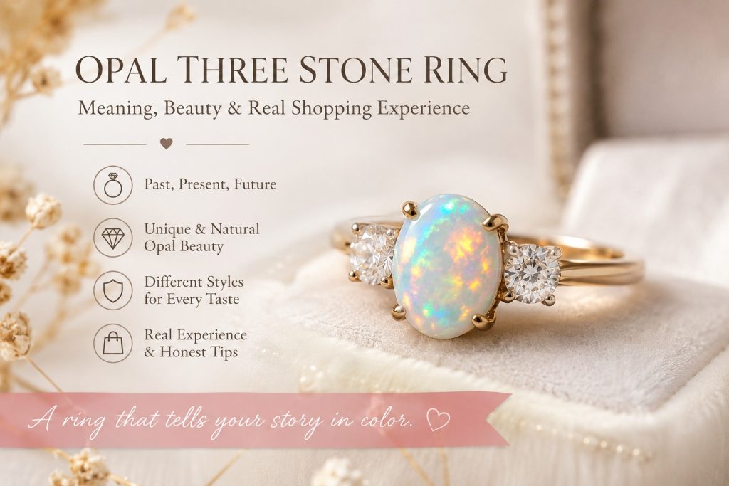 opal three stone ring