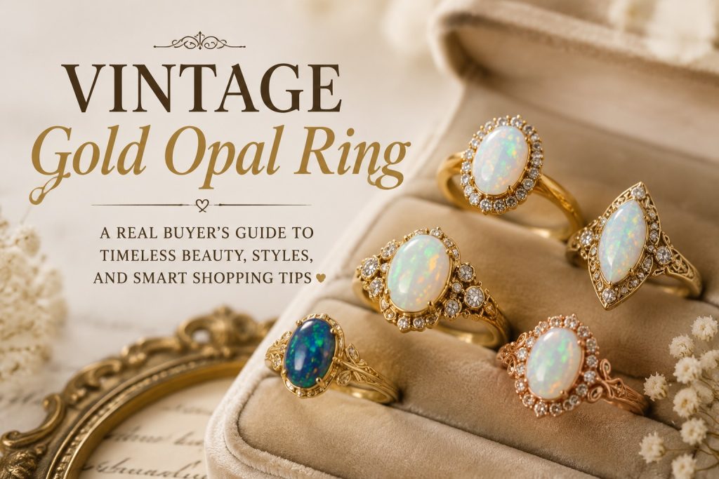 vintage gold opal ring